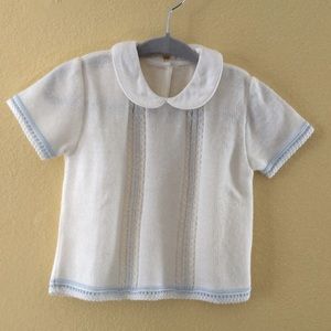 Infant Unisex Peter Pan Collar Knit Top 0-9 Months